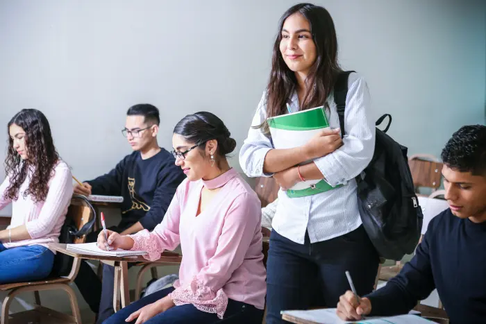 Students learning together at Delta Center